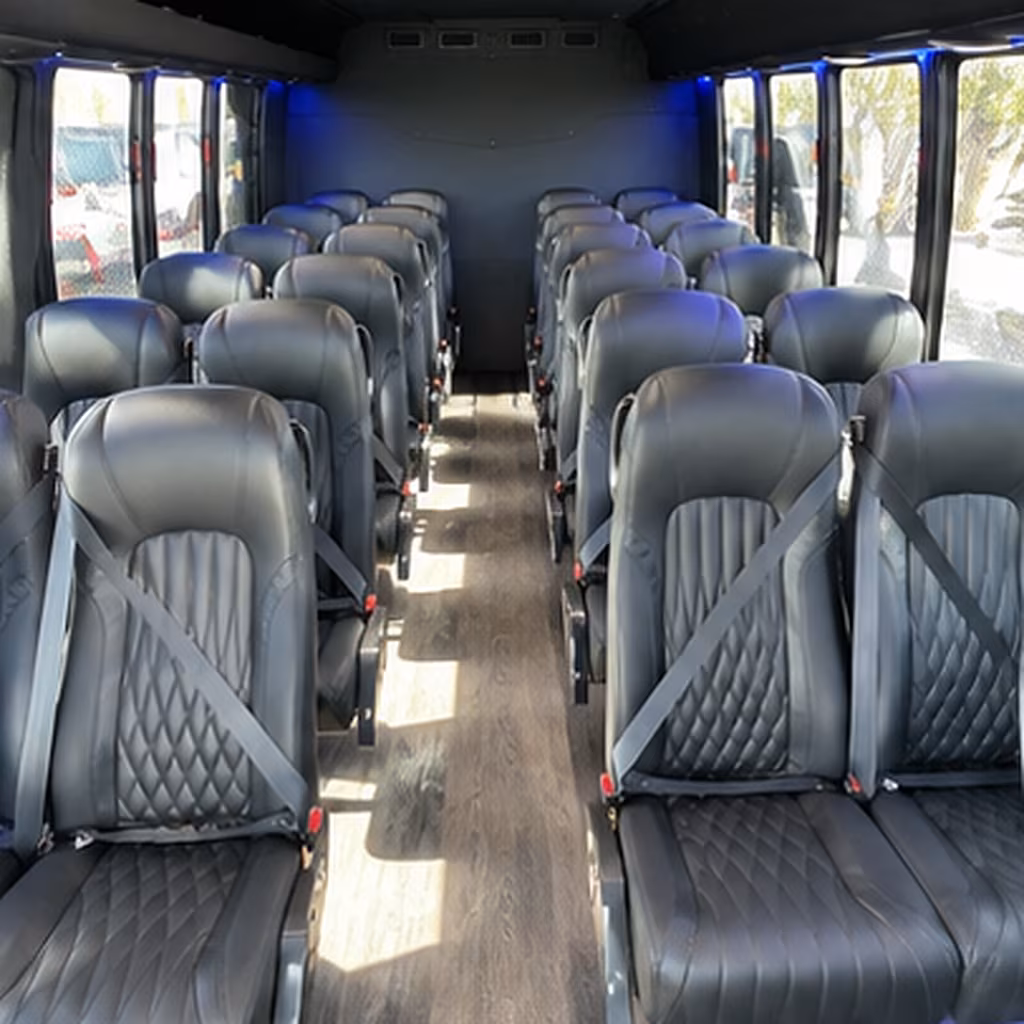 austin 28 passenger minibus inside