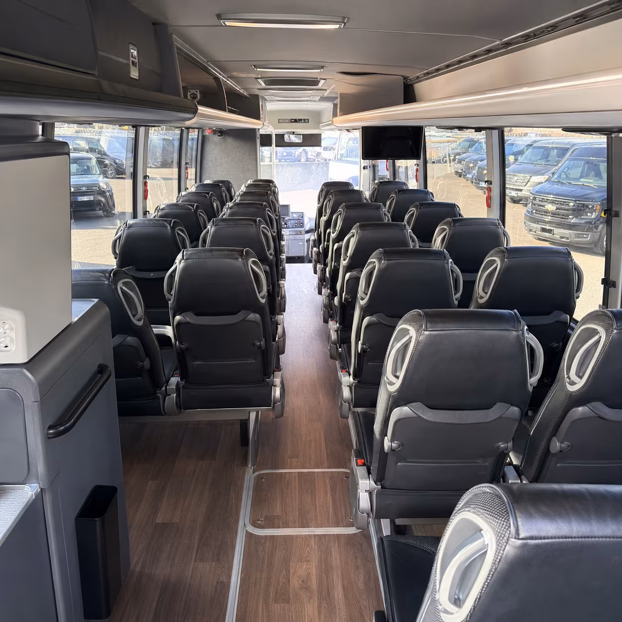 austin 56 passenger charter bus interior