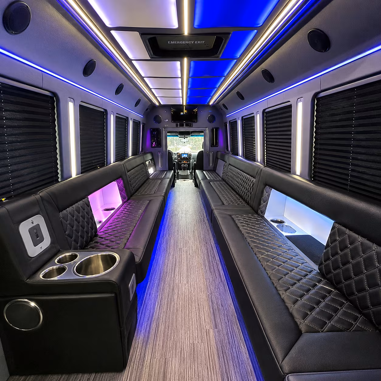 austin party bus rental interior